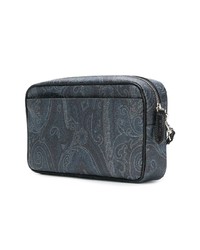 Pochette imprimée cachemire bleue Etro