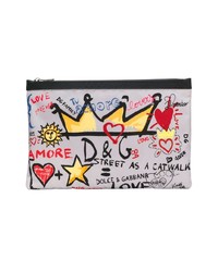 Pochette imprimée grise Dolce & Gabbana