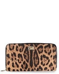 Pochette imprimée léopard marron Dolce & Gabbana