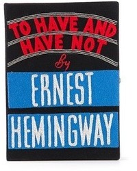 Pochette imprimée noire Ernest Hemingway
