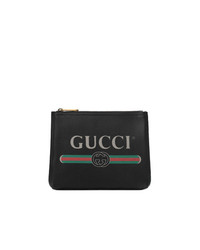 Pochette imprimée noire Gucci