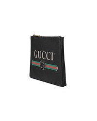 Pochette imprimée noire Gucci