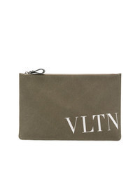 Pochette imprimée olive