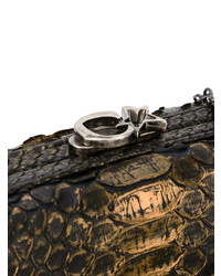 Pochette imprimée serpent noire Corto Moltedo