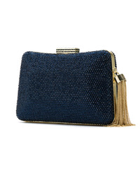 Pochette ornée bleu marine Serpui