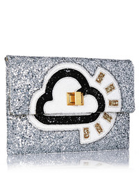 Pochette pailletée argentée Anya Hindmarch