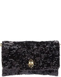 Pochette pailletée noire Dolce & Gabbana