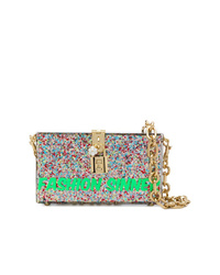 Pochette pailletée ornée multicolore