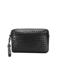 Pochette tressée noire Bottega Veneta