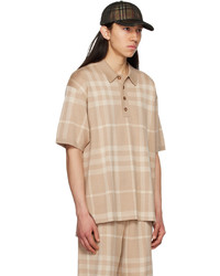 Polo à carreaux beige Burberry