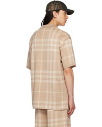 Polo à carreaux beige Burberry