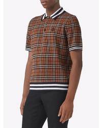 Polo à carreaux marron Burberry