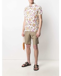 Polo à fleurs blanc Etro