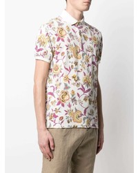 Polo à fleurs blanc Etro