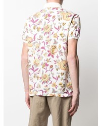 Polo à fleurs blanc Etro