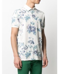 Polo à fleurs blanc Etro