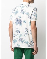 Polo à fleurs blanc Etro