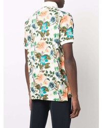 Polo à fleurs blanc Etro