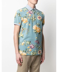 Polo à fleurs bleu clair Etro