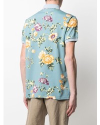 Polo à fleurs bleu clair Etro