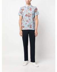 Polo à fleurs bleu clair Etro