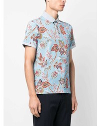 Polo à fleurs bleu clair Etro