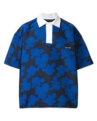 Polo à fleurs bleu marine Botter