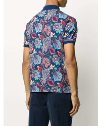 Polo à fleurs bleu marine Etro