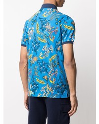 Polo à fleurs bleu Etro