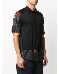 Polo à fleurs noir DSQUARED2