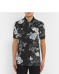 Polo à fleurs noir Dolce & Gabbana