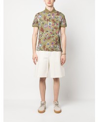 Polo à fleurs olive Etro