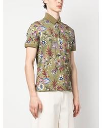 Polo à fleurs olive Etro