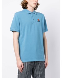 Polo à fleurs turquoise Kenzo