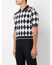 Polo à losanges blanc Thom Browne