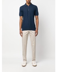 Polo à losanges bleu marine Kiton