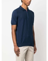 Polo à losanges bleu marine Kiton