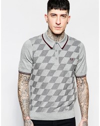 Polo à losanges gris Fred Perry