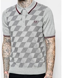 Polo à losanges gris Fred Perry