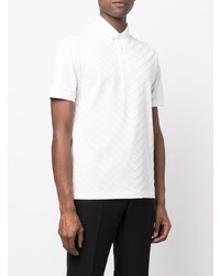 Polo à motif zigzag blanc Emporio Armani