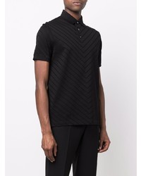 Polo à motif zigzag noir Emporio Armani