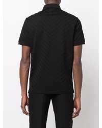 Polo à motif zigzag noir Emporio Armani