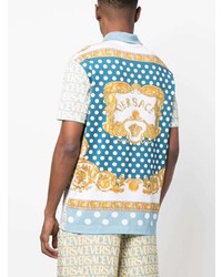 Polo á pois bleu clair Versace