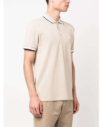 Polo à rayures horizontales beige BOSS