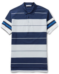 Polo à rayures horizontales blanc et bleu marine Givenchy