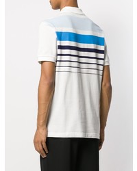 Polo à rayures horizontales blanc et bleu Fred Perry X Art Comes First