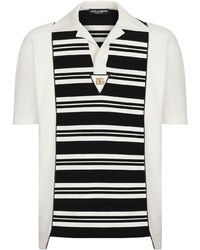 Polo à rayures horizontales blanc et noir Dolce & Gabbana