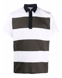 Polo à rayures horizontales blanc et noir Low Brand