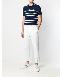 Polo à rayures horizontales bleu marine et blanc Polo Ralph Lauren