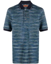 Polo à rayures horizontales bleu marine Missoni